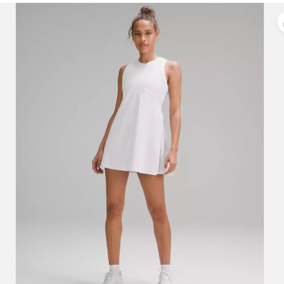 Lululemon Grid-Texture Sleeveless Tennis Dress - Size 2 - White - Picture 1 of 10